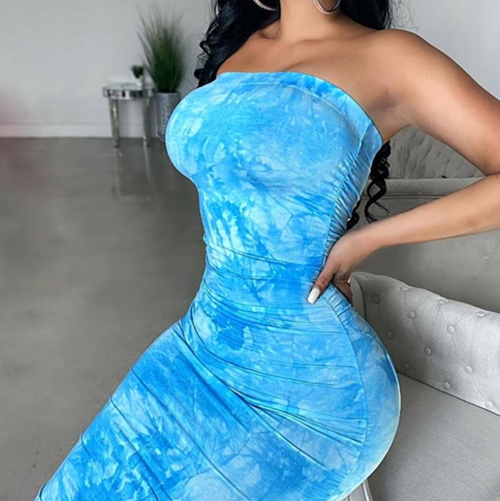 Bandeau Tie & Dye Dress